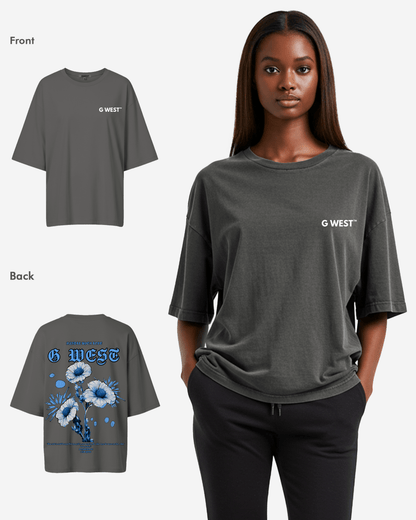 G West Womens Oversized Blue Garden Tee