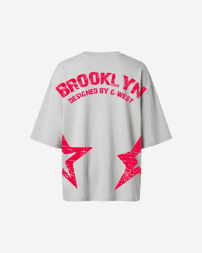 G West Womens Oversized Brooklyn Arch Logo Tee