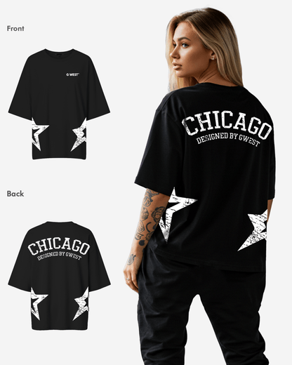G West Womens Oversized Chicago Arch Logo Tee