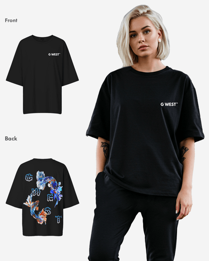G West Womens Oversized Fish Lifestyle T Shirt