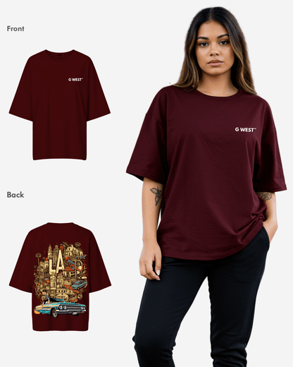 G West Womens Oversized La Culture Tee