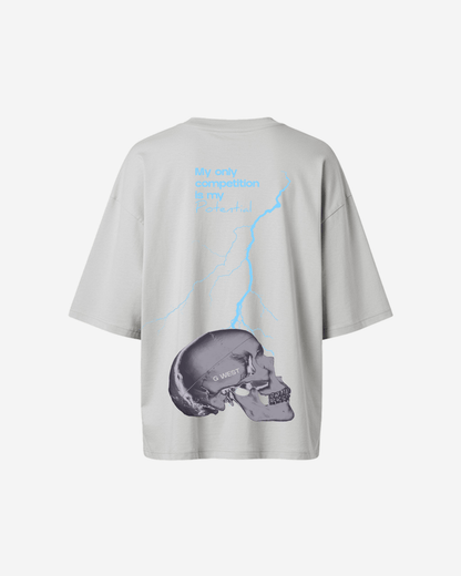 G West Womens Oversized Lighting Skull Tee