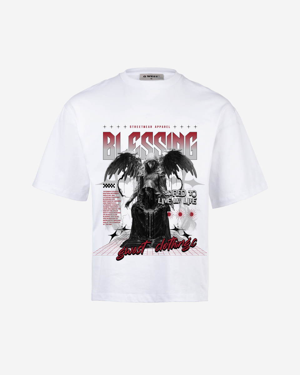 G West Rhinestone Blessing Oversized T-Shirt Mens
