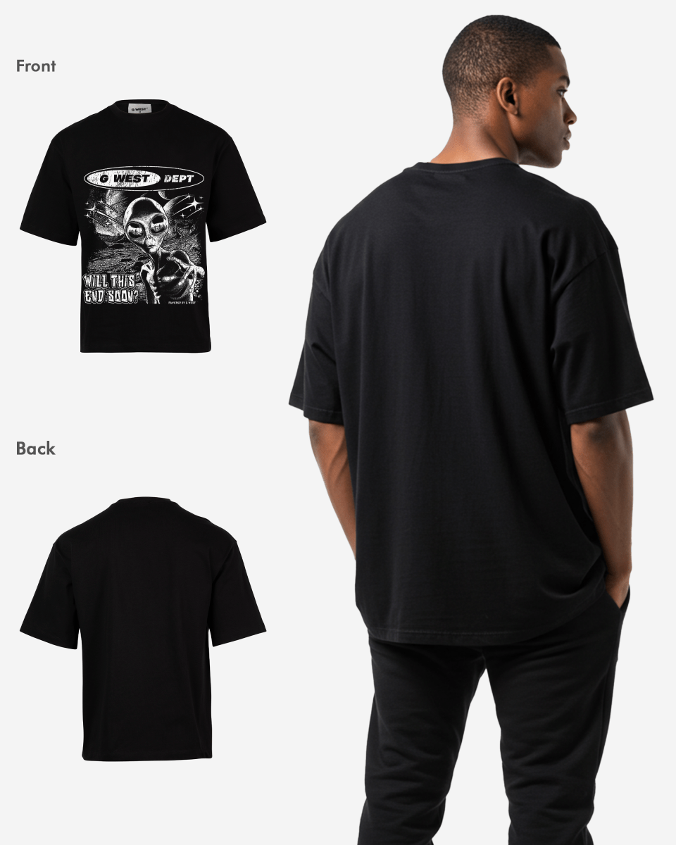 G West Rhinestone Not My Earth Oversized T-Shirt Mens