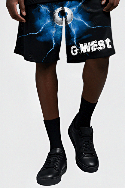 G West Rhinstone Eye of the Power 3/4 Sleeves Mesh Short Set