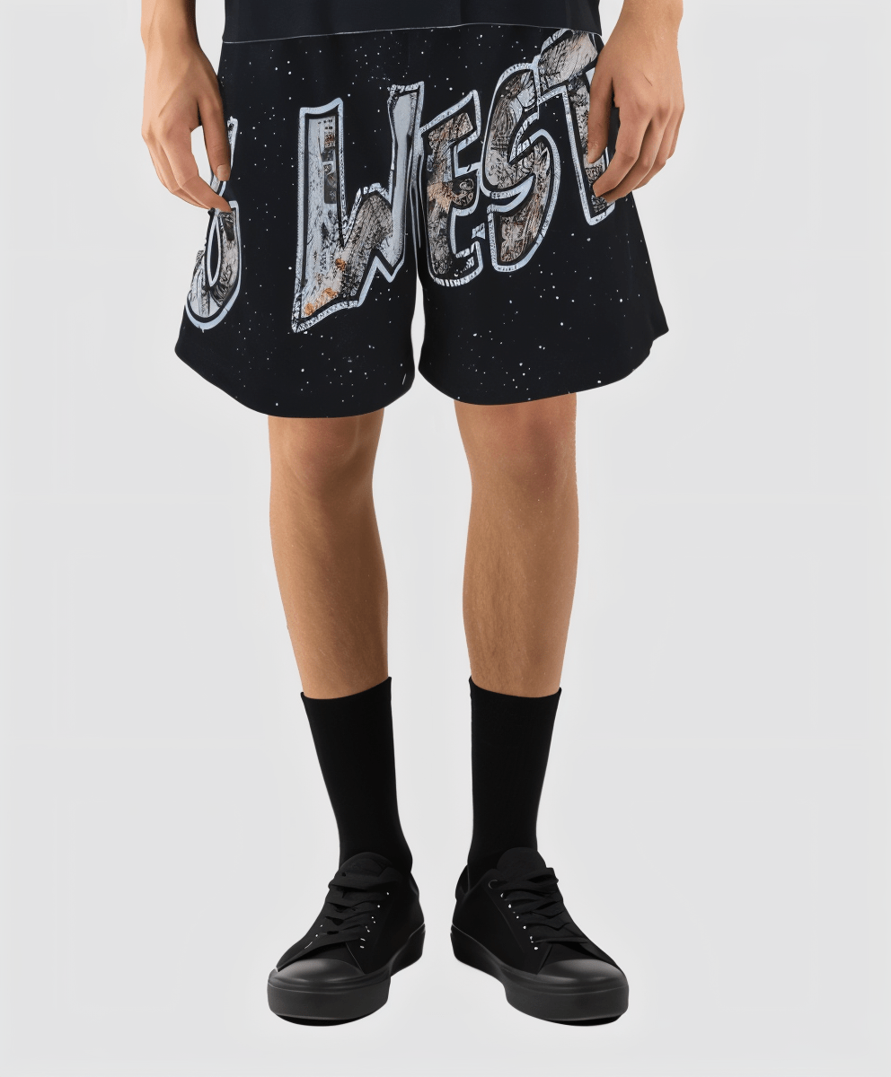G West Rhinstone Spider 3.0 3/4 Sleeves Mesh Short Set