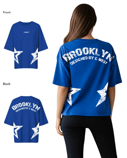 G West Womens Oversized Brooklyn Arch Logo Tee