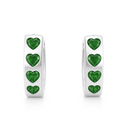 Emerald Heart Hoops