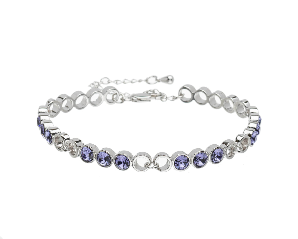 Adjustable Circular Linked Bracelet with Swarovski Crystals