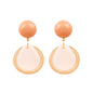 Beige & Goldtone Two-Tier Drop Earrings