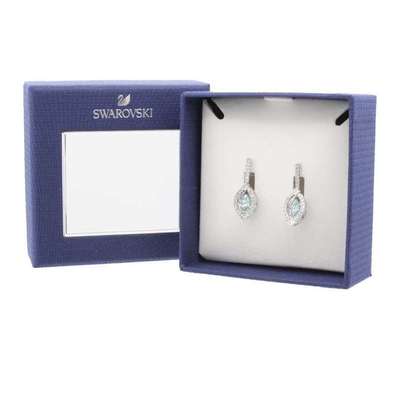 Swarovski Sparkling Dance Collection Silver & Blue Earrings