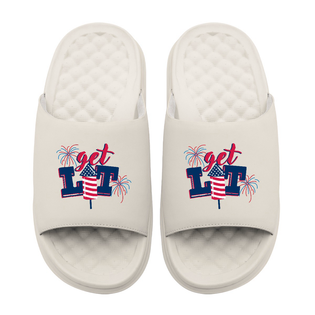 Get Lit Fireworks Motive Slide Sandals