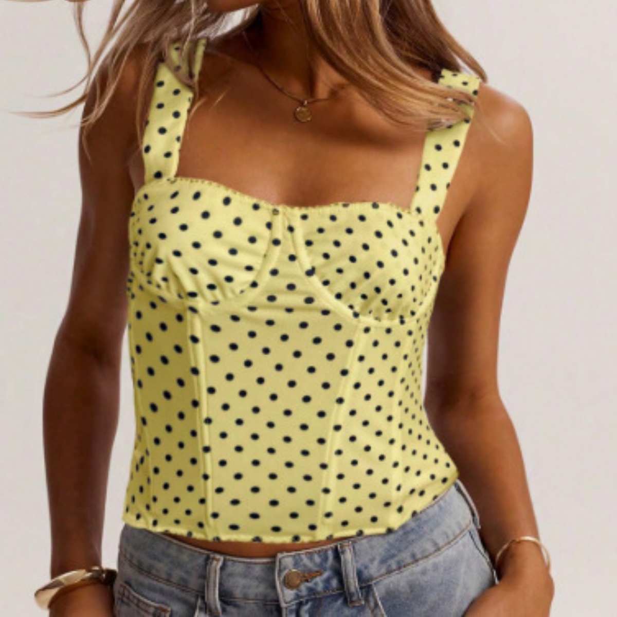 Women's Bustier Polka Dot Cami Top