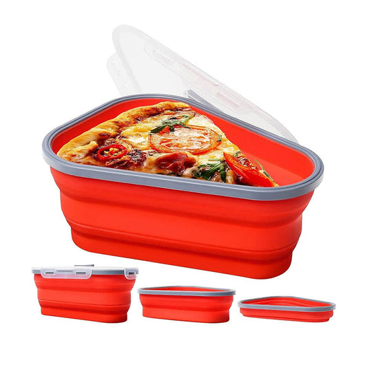 1947Kitchen Collapsible Adjustable The Perfect Reusable Pizza Storage Container With 5 Microwavable Serving Trays