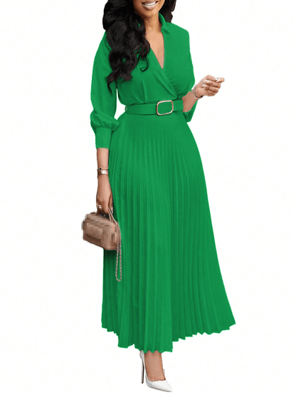 Chic YC Women's 3/4 Sleeve Flared A Line Dress
