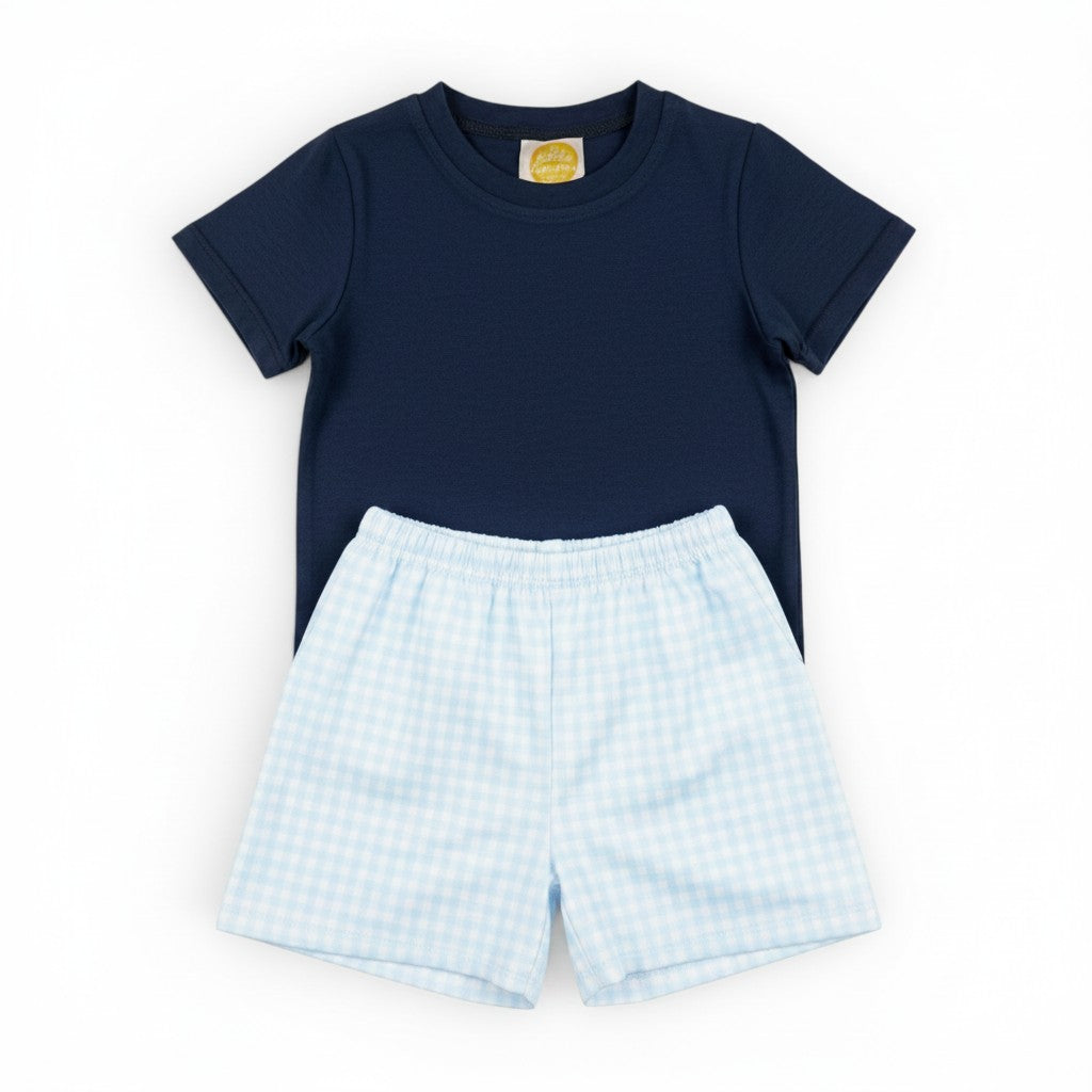 Classic Navy Gingham Boys Set
