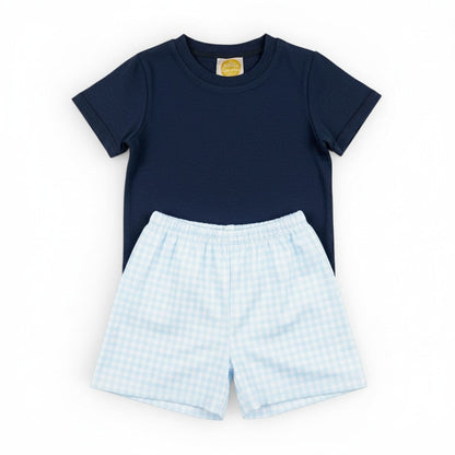 Classic Navy Gingham Boys Set