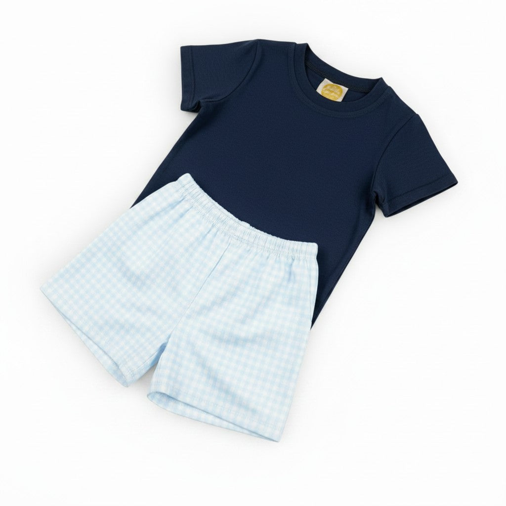 Classic Navy Gingham Boys Set