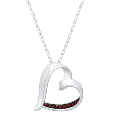 V3 Jewelry Genuine Blue Diamond Heart Pendant Sterling Silver