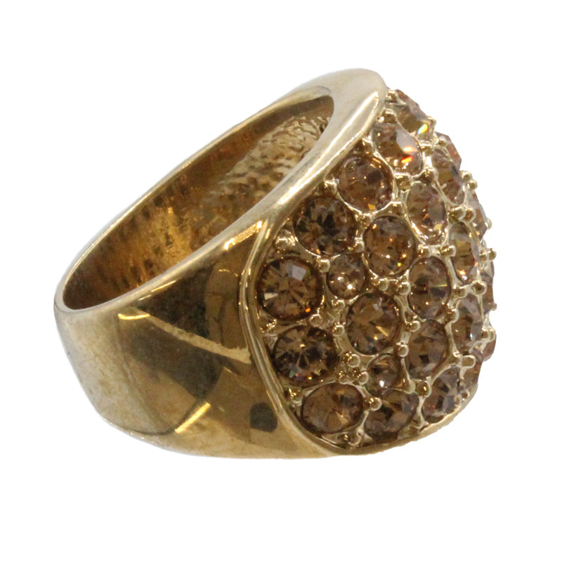 Adrian Buckley Pave Collection Gold Crystal Ring R350L (L)