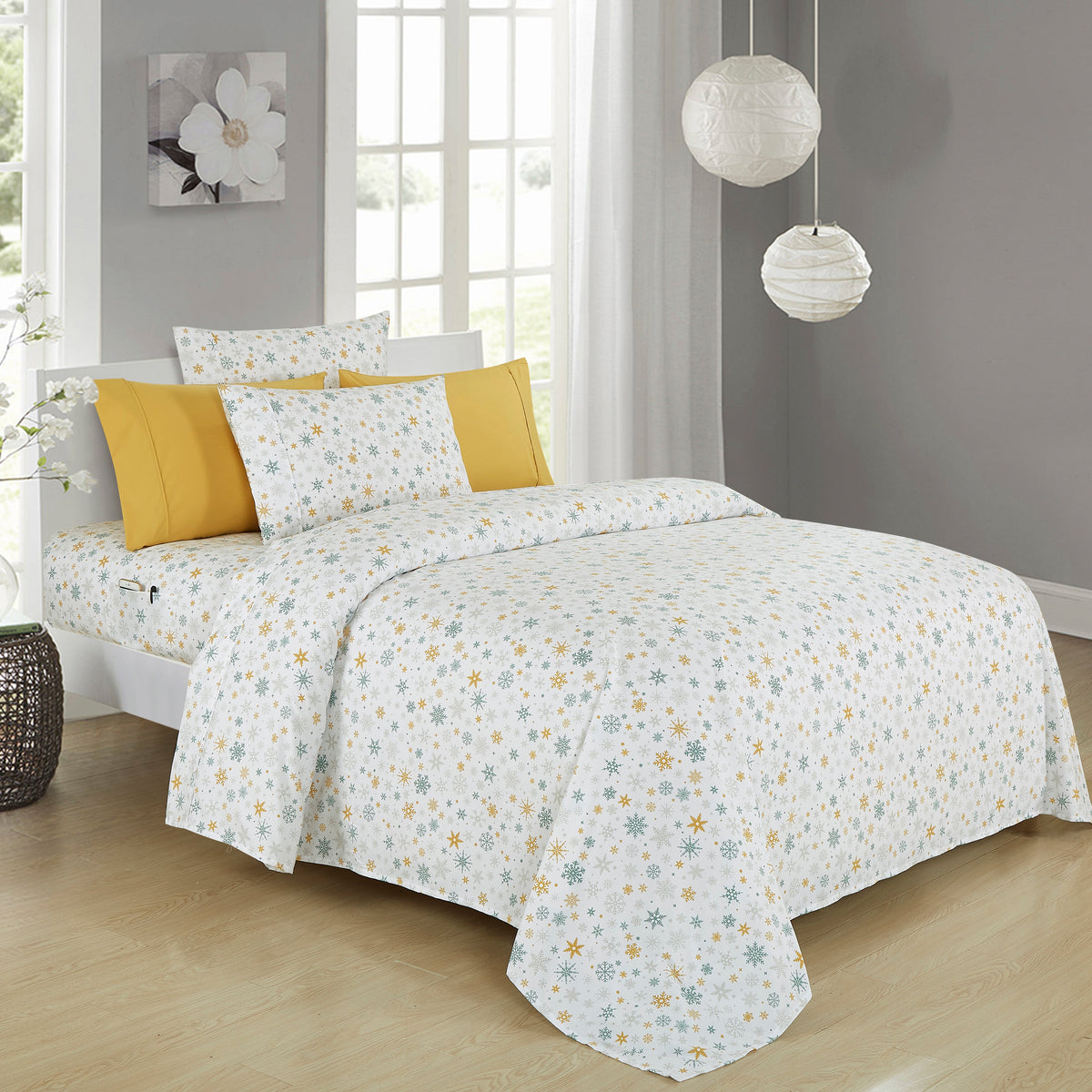 Elegant Comfort 6-Piece Christmas & Holiday Sheet Set - Soft as a Hotel Premium Quality