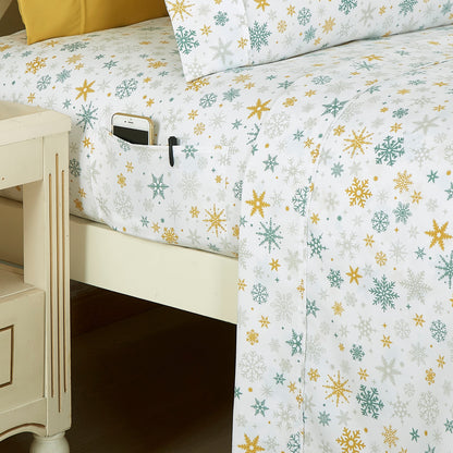 Elegant Comfort 6-Piece Christmas & Holiday Sheet Set - Soft as a Hotel Premium Quality