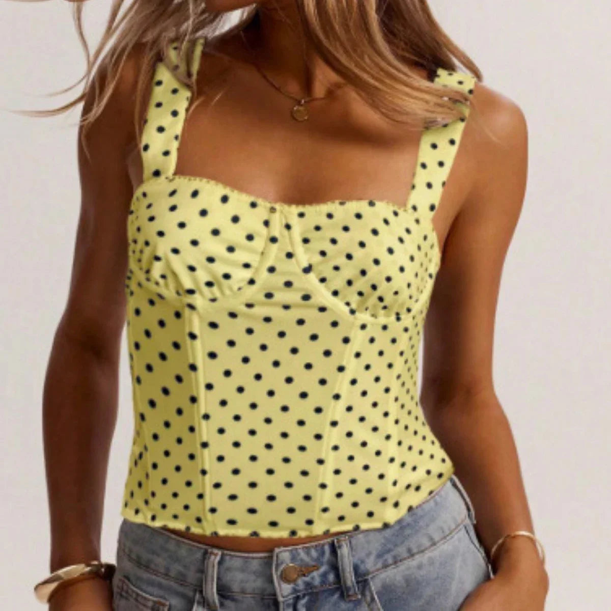 Women's Bustier Polka Dot Cami Top