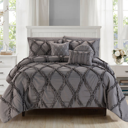 Elegant Comfort 10-Piece Infinity Design Comforter Set - Includes 4-Piece Sheet Set with Double Sided Storage Pockets
