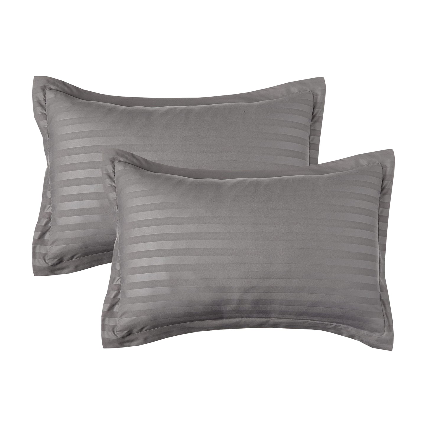 Elegant Comfort 8-Piece Dobby Stripe Comforter Set - Includes 4-Piece Sheet Set with Double Sided Storage Pockets