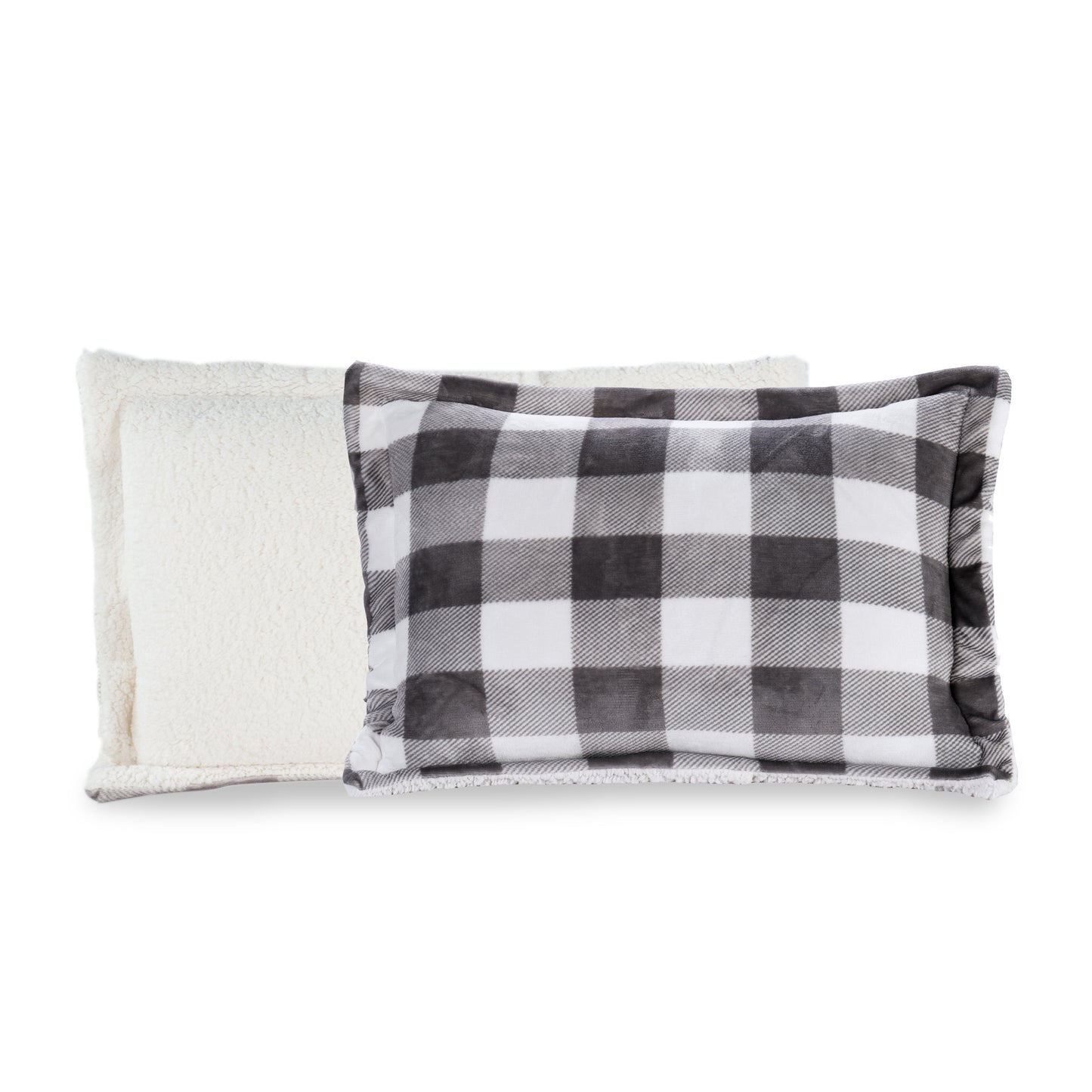 Elegant Comfort 3-Piece Buffalo Micro-Suede Reversible Sherpa - Lodge-Plaid Pattern Comforter Set