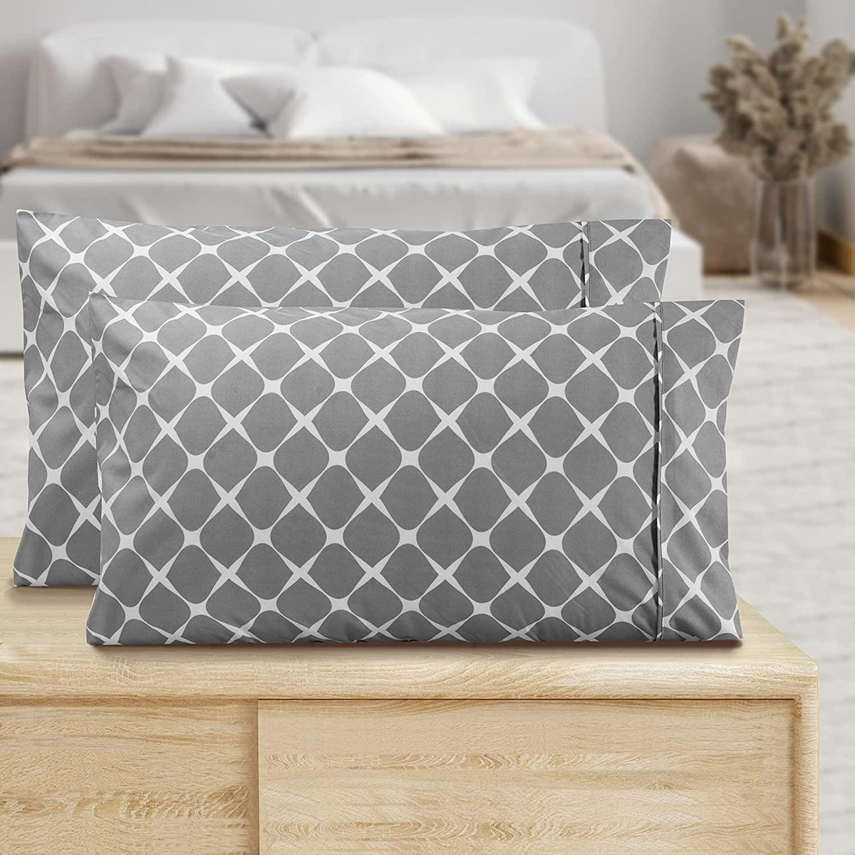 Elegant Comfort Set of 2 Bloomingdale Pattern - Pillowcases