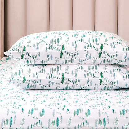 Elegant Comfort 4-Piece Holiday Cotton Flannel Sheet Set - 100% Turkish Cotton