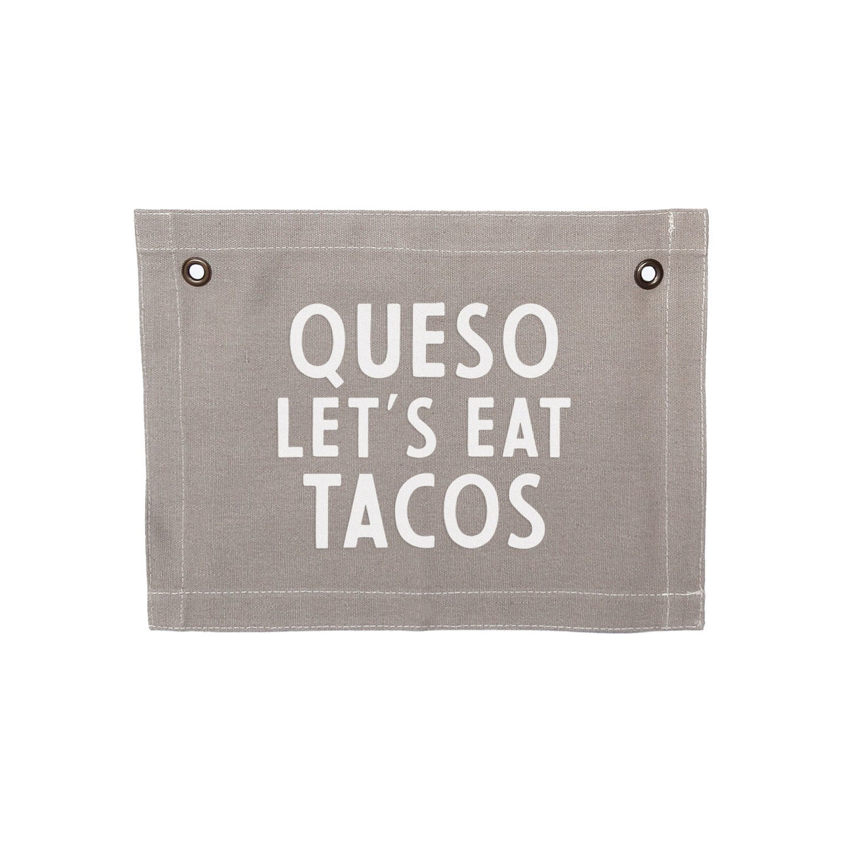 Frankie Jean Queso Let's Eat Tacos Small Canvas Flag