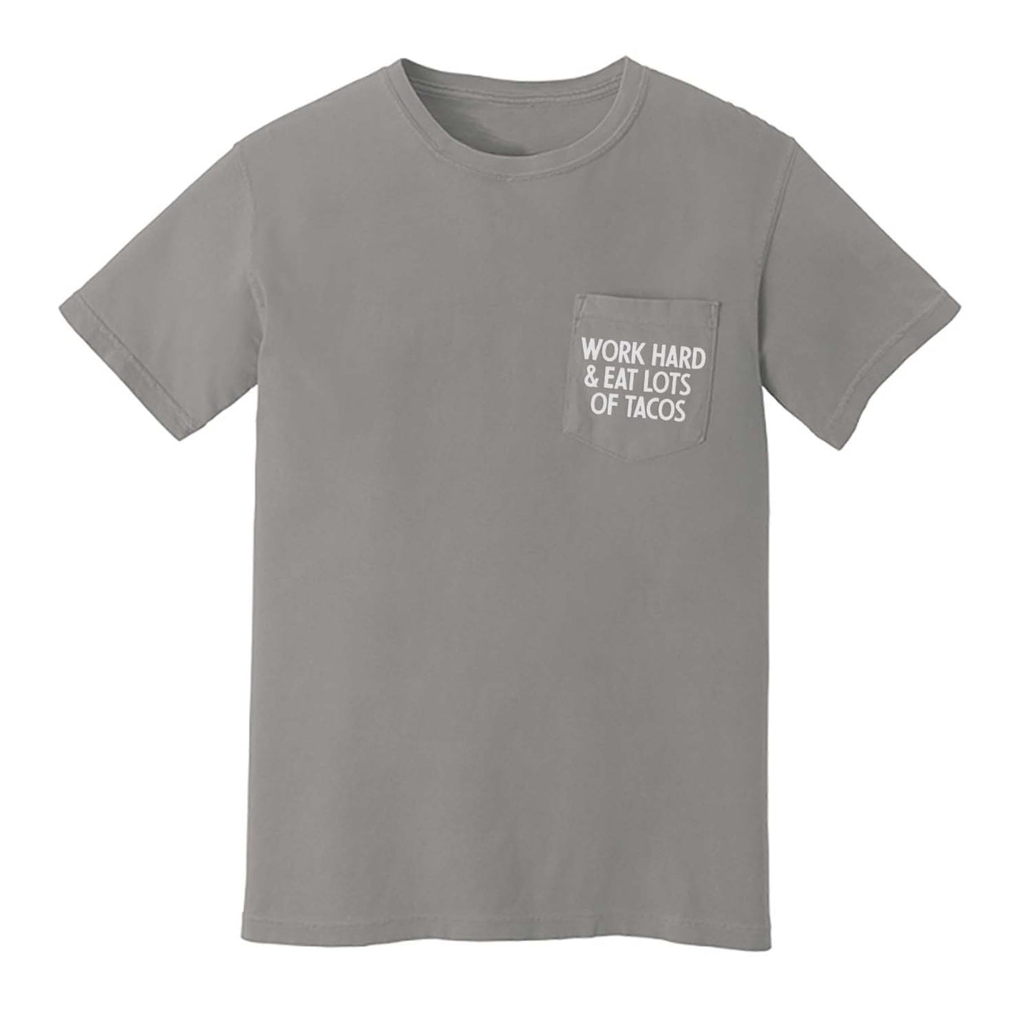 Frankie Jean Work Hard & Eat Lots of Tacos Pocket Tee
