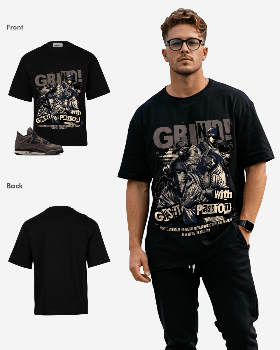 G West Grind With Passion Oversized T-Shirt Mens
