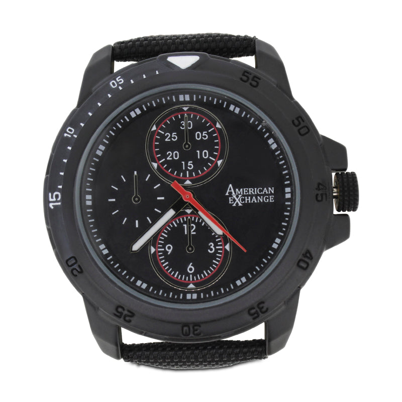 American Exchange Black Watch With Red Dial and Bracelet 5465