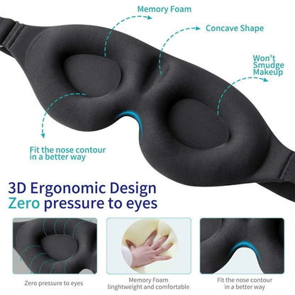 3D Contoured Memory Foam Sleep Eye Mask