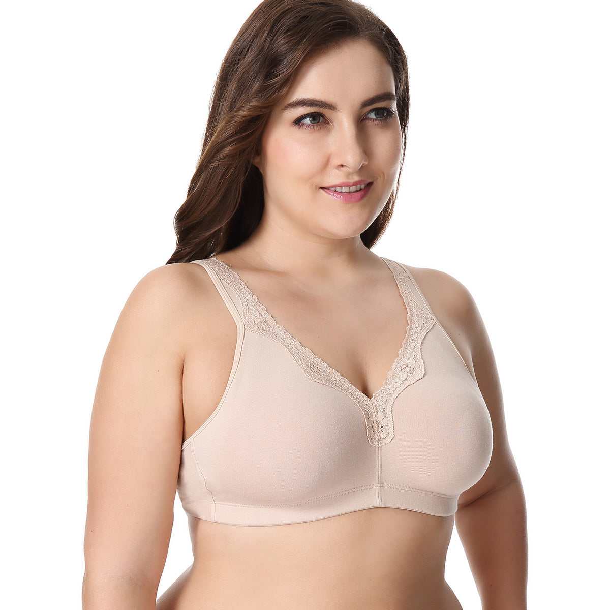 Comfort Cotton Wireless Full Coverage Lace Bra