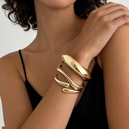 Dainty Stackable Irregular Bangle Bracelet Set