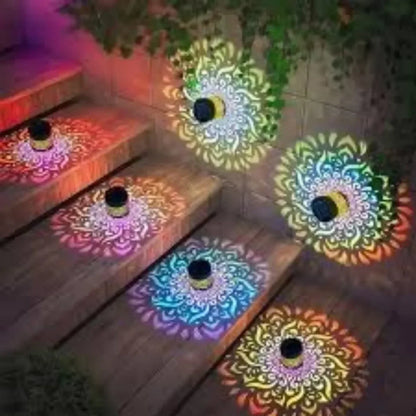 Changing Solar Garden Light with Mandala Projection