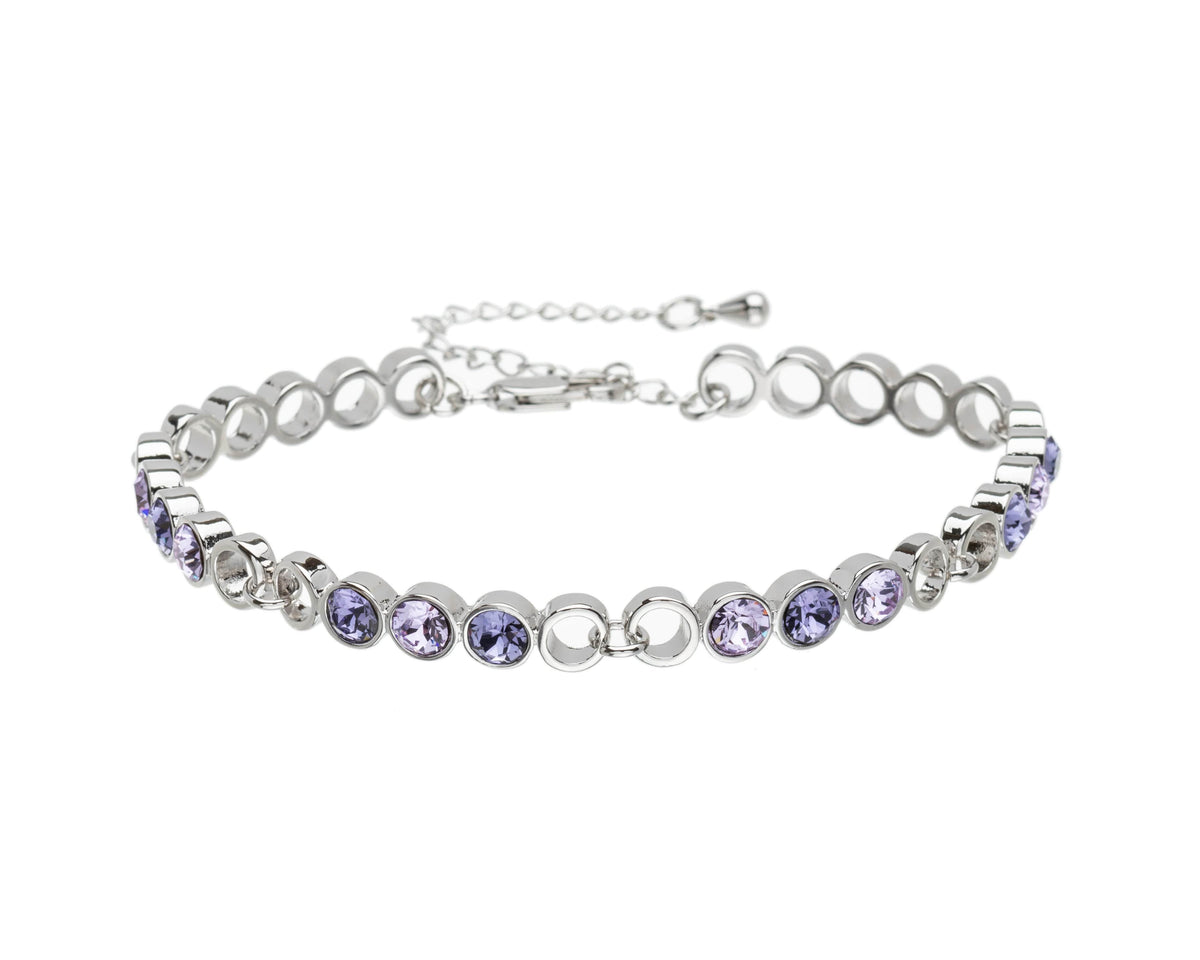 Adjustable Circular Linked Bracelet with Swarovski Crystals