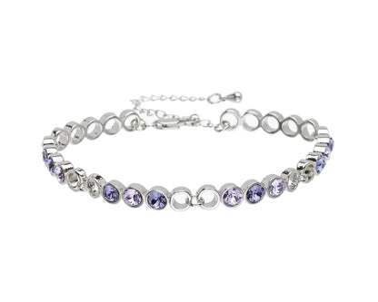 Adjustable Circular Linked Bracelet with Swarovski Crystals