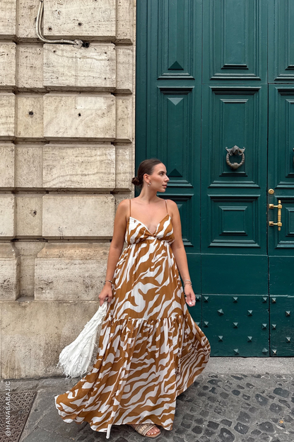 Dew Kiss Almond Woven Maxi Dress