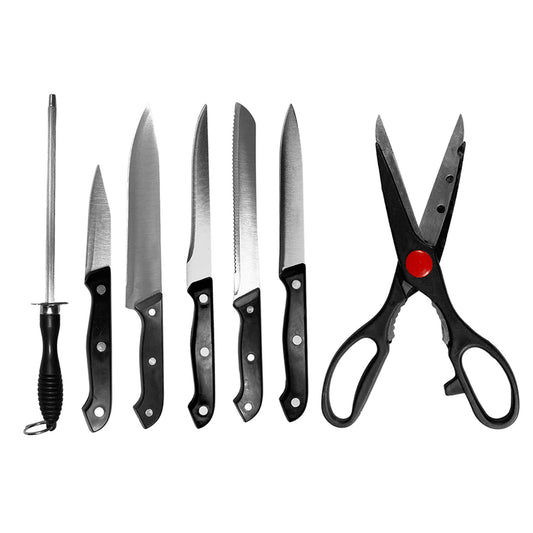 1947Kitchen 8-Piece: German Style Knife Set Cutting Board and Scissor