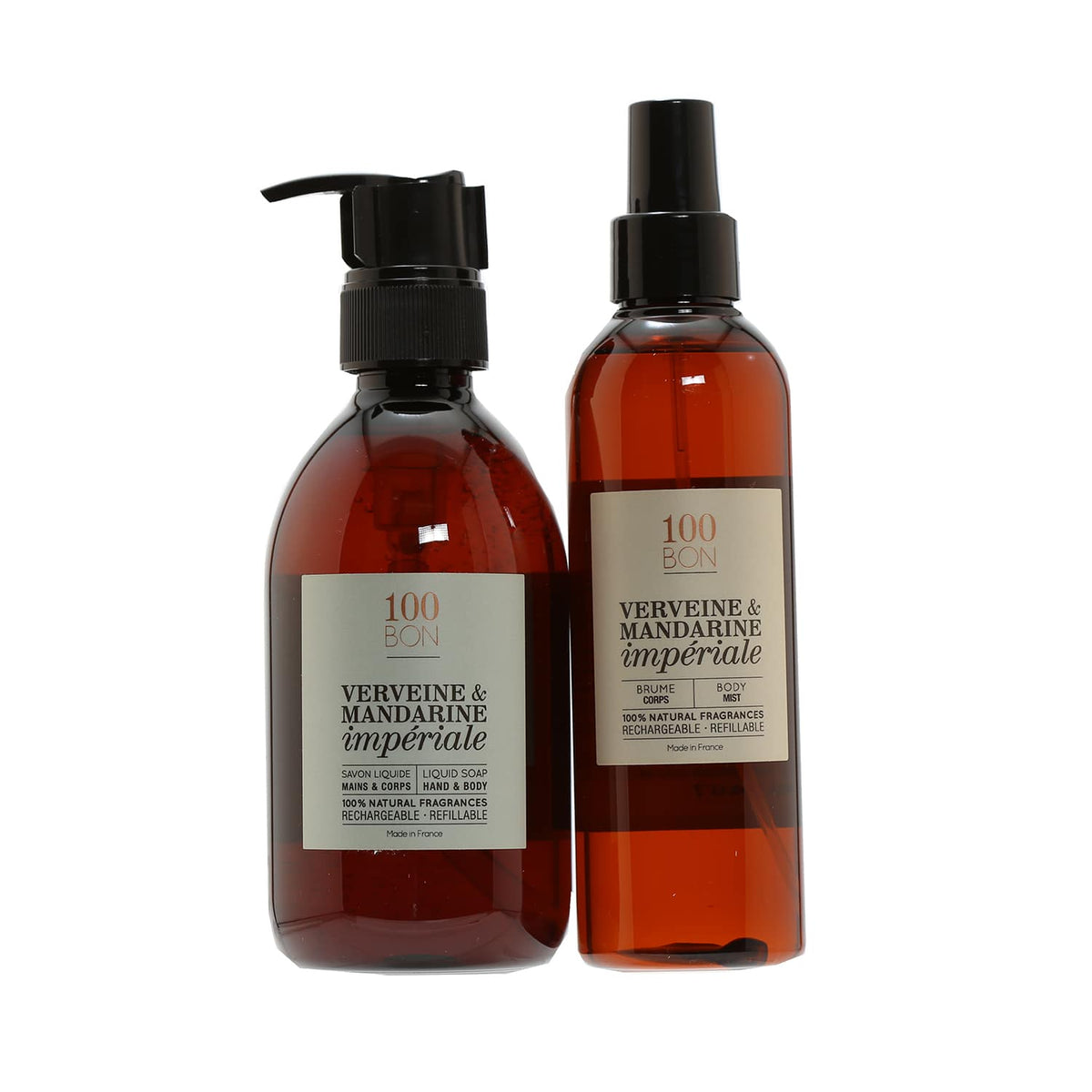 100Bon Verveine & Mandarine Liquid Soap and Body Mist Bath Set