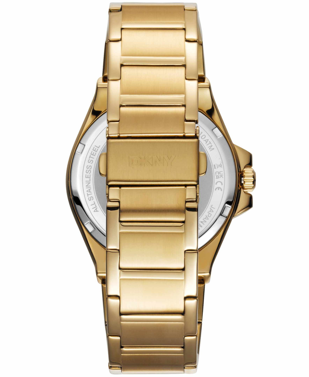 Dkny Men Watch, Gold Color Case, Black Dial, Gold Color Metal Bracelet, 3 Hands Date, 10 Atm