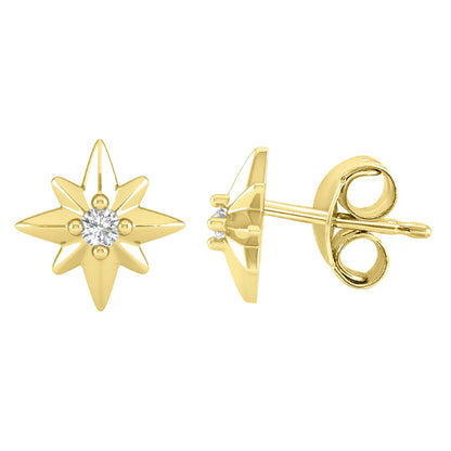 Moissanite Gold over Sterling Silver Star Stud Earrings
