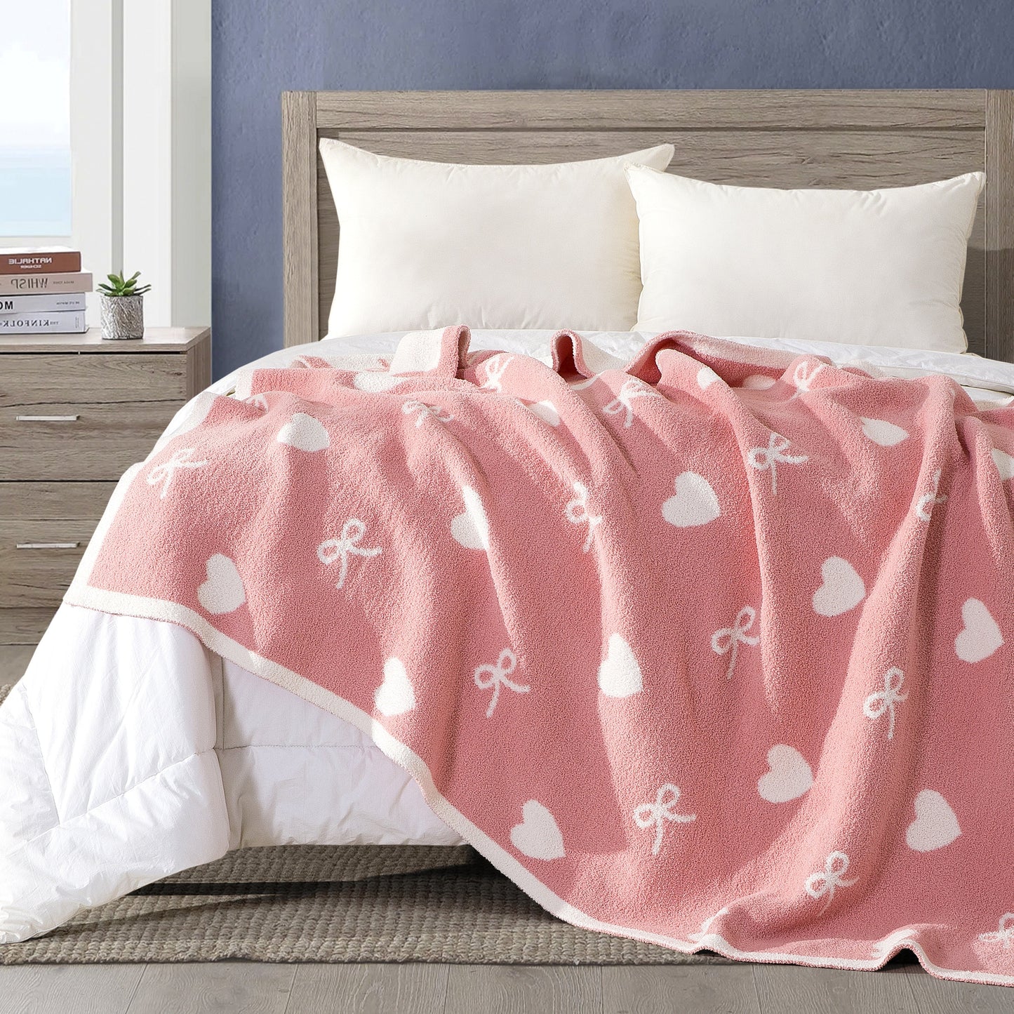 Elegant Comfort 50" x 70"  Ultra Soft Checkered Knitted Throw Blanket