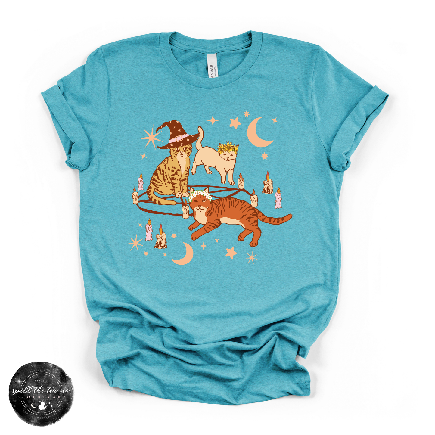 Cat Coven Cat Witch Tee | Witchy Cat Lover Graphic T-Shirt
