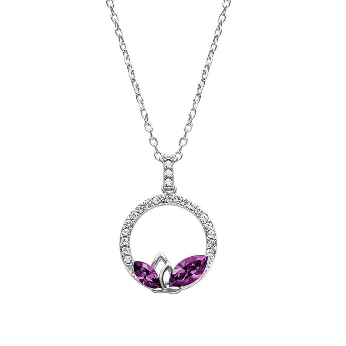 Elegant Dual Marquis Pavé Pendant Necklace – Embellished with Swarovski Crystals